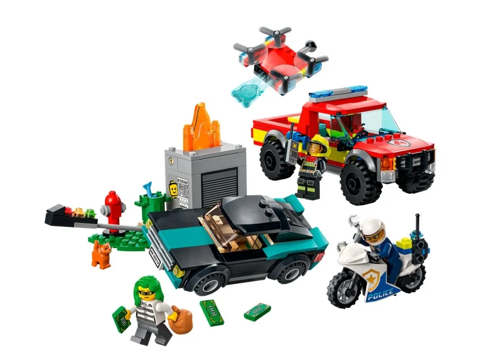 LEGO City 60319 Brandslukning og politijagt