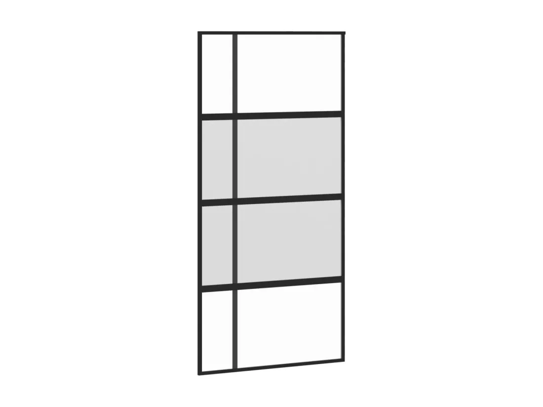 Porte coulissante noir 102,5x205 cm verre trempé aluminium