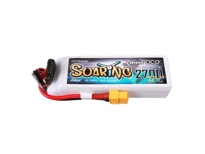 Gens ace RC-Akku LiPo 2700 mAh 11.1 V 30C Soaring, G-Tech 3S LiPo Akku mit XT60 Stecker