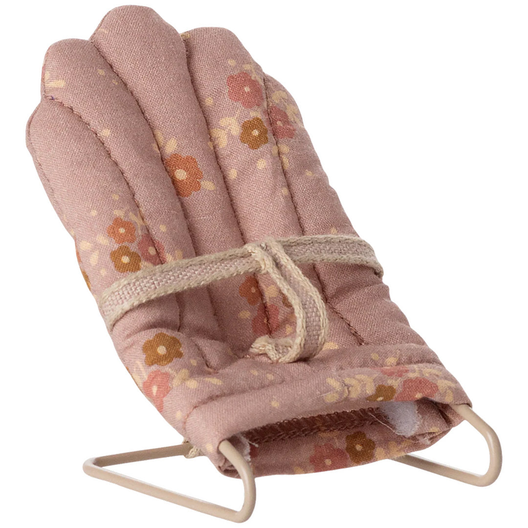 maileg poppenhuis wipstoeltje geschulpt bloemen - my - roze - 7,5 cm