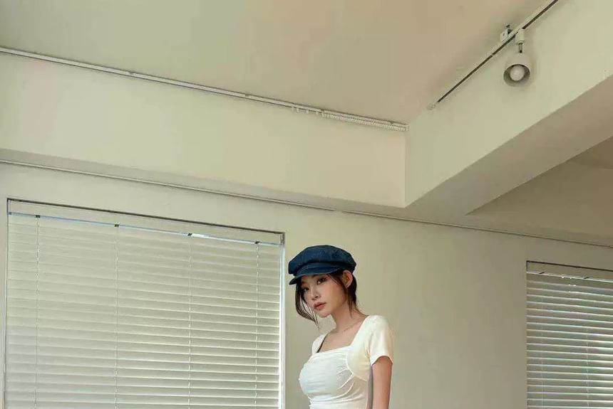 Seoulchic - Monotone cargobroek met trekkoord