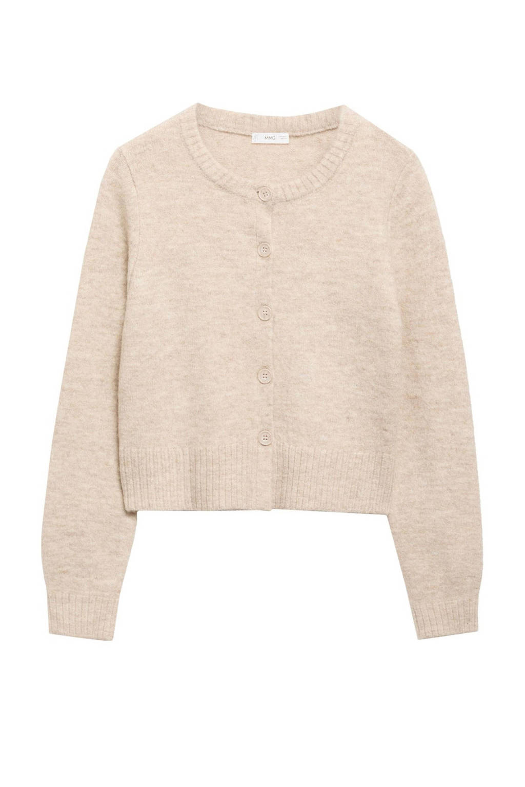 MANGO TEEN fijngebreid vest pastelbruin