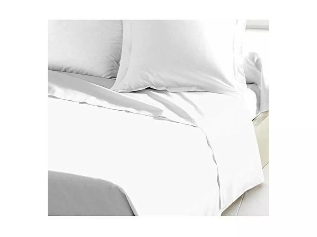 Drap Plat 100% coton 180 x 290 cm blanc
