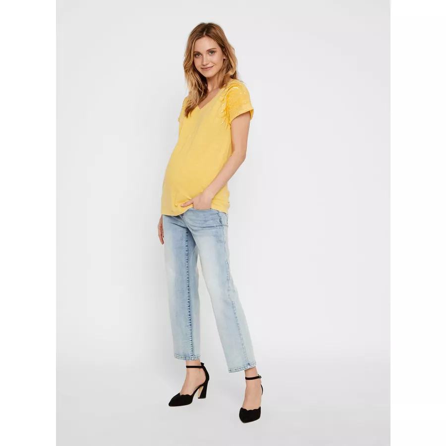 mama;licious Umstandsshirt MLANNABELL Cream Gold