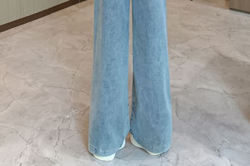 Okalpis - Hoge taille rechte jeans