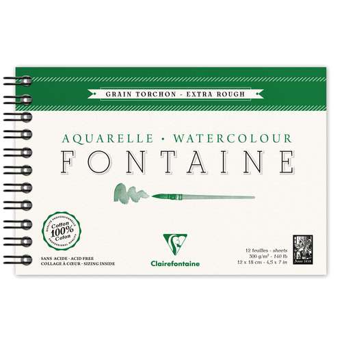 Clairefontaine FONTAINE Aquarellpapier Spiralblock, Grobkorn
