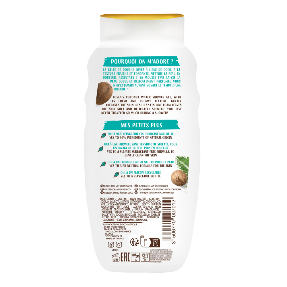 Lovea Sulfaatvrije Douchegel Kokos400 ml