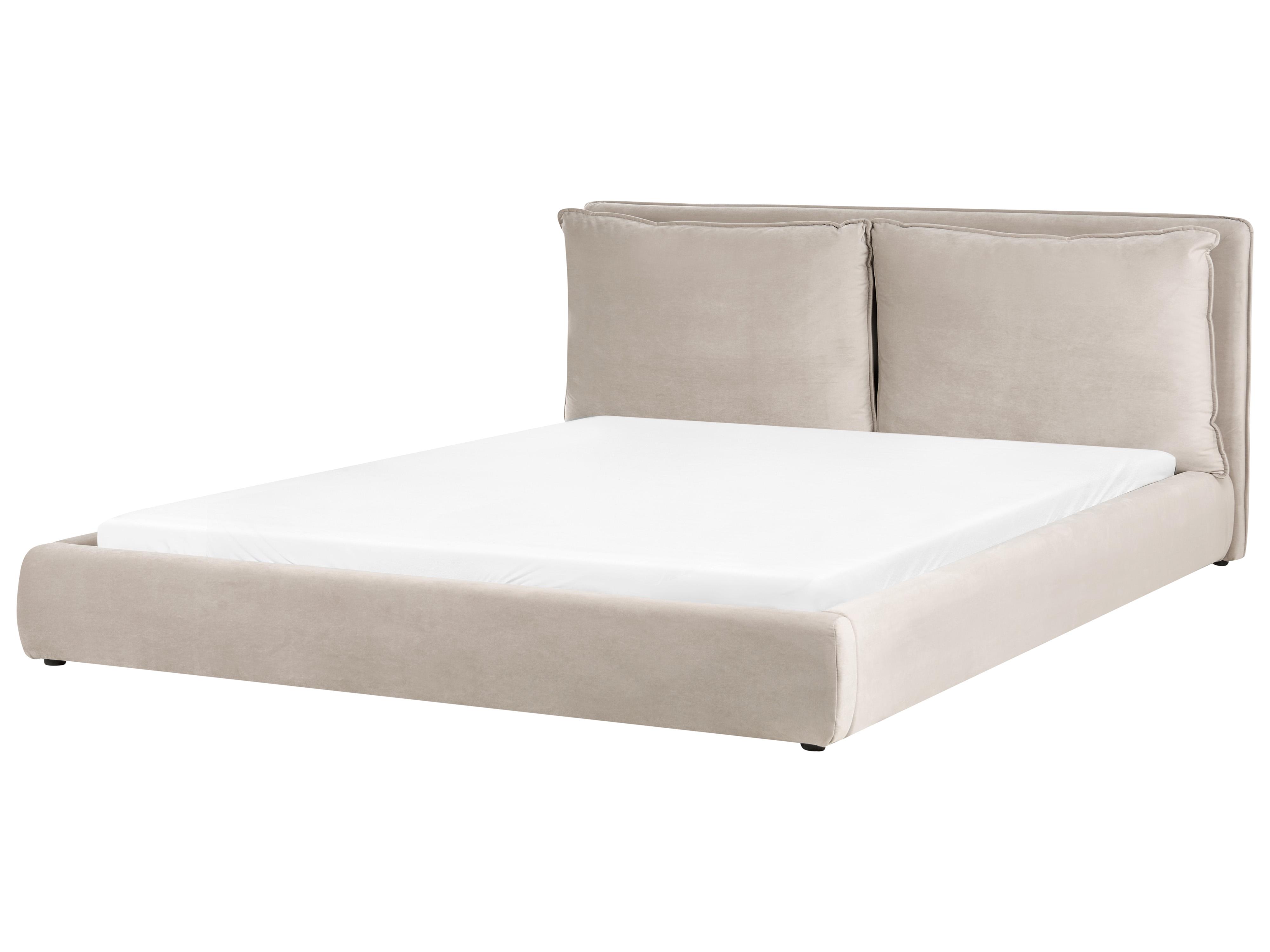 Waterbed Fluweel BAJONNA 180 x 200 cm Taupe