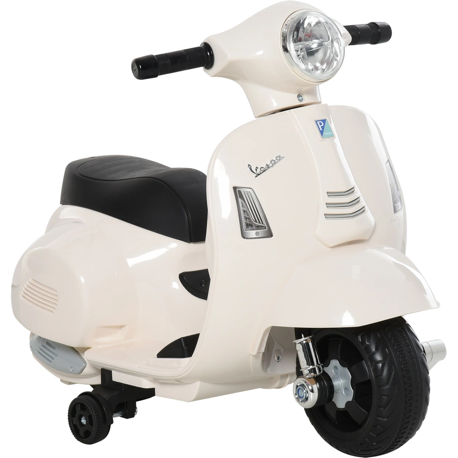 HOMCOM Elektrisches Kindermofa im Vespa Stil weiß