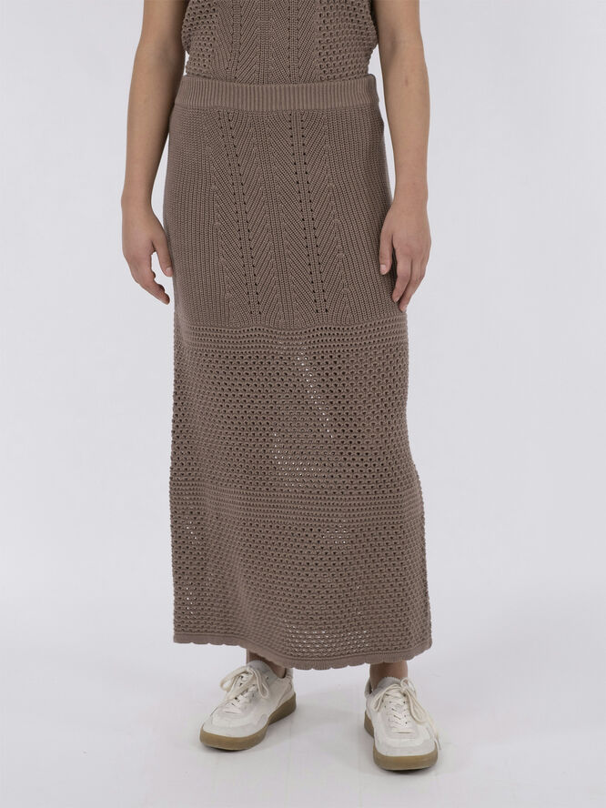 Neo Noir Lyric Crochet Knit Skirt Dusty brown
