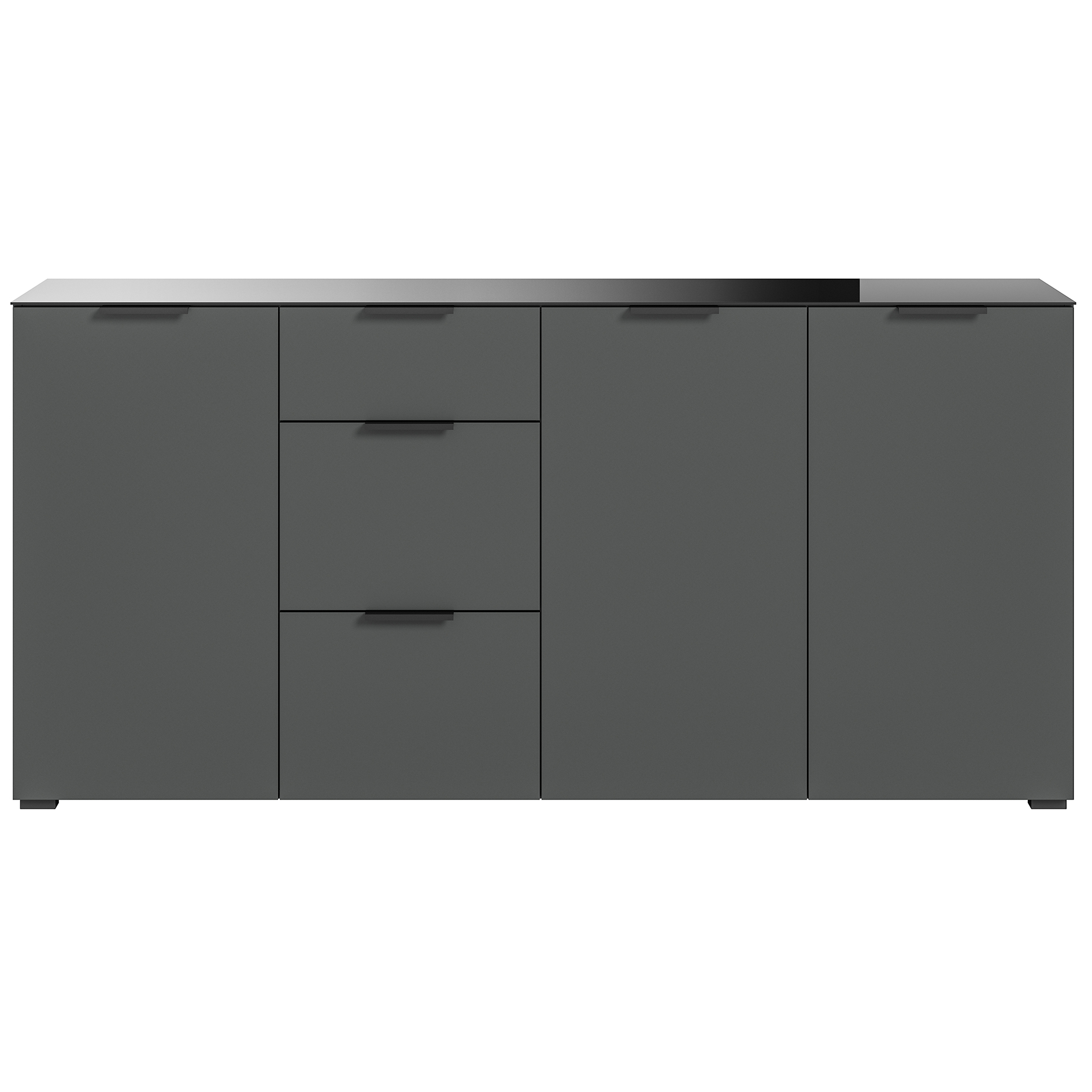 Sideboard RAY - anthrazit - Glasplatte - 179 cm