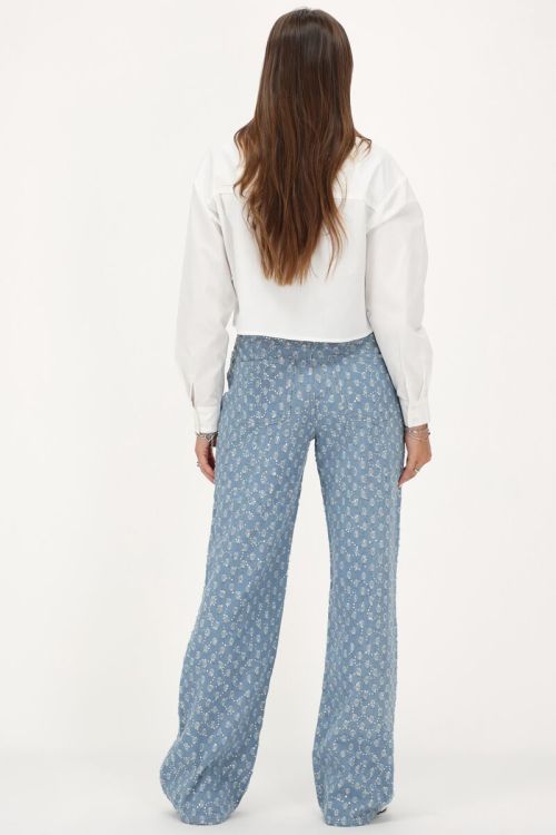 Blauwe denim jeans met pailletten