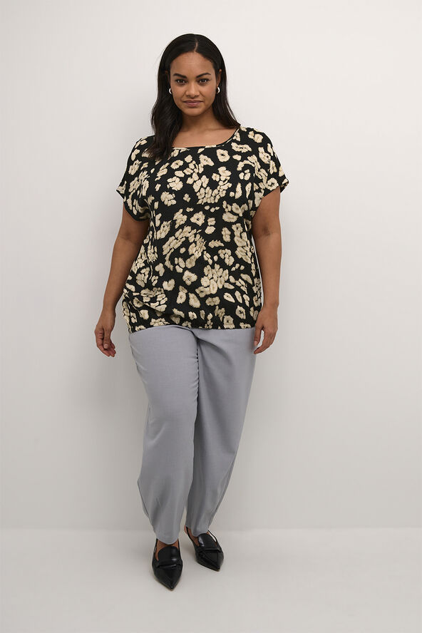 Kaffe Curve KCbella Stanley Blouse Black/sand leo print