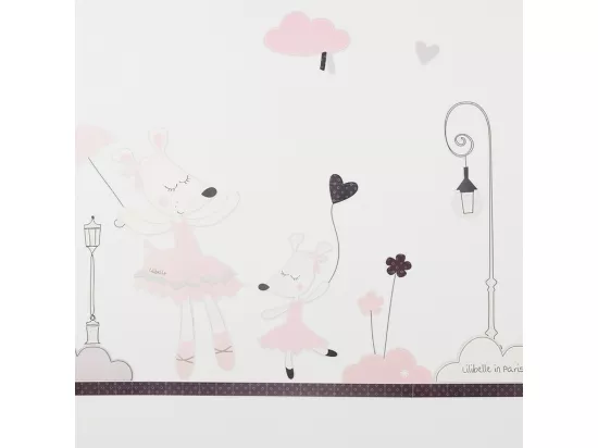 Stickers muraux Petite souris 70x50cm en Papier Rose