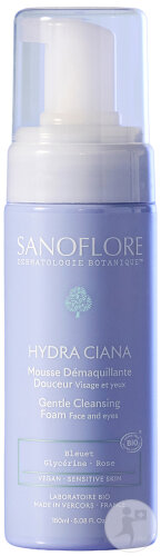 Sanoflore Hydra Ciana Mousse Démaquillante Douceur Visage Et Yeux 150ml