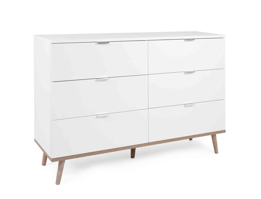 TERRE DE NUIT - Commode 6 tiroirs blanc - co7781-2