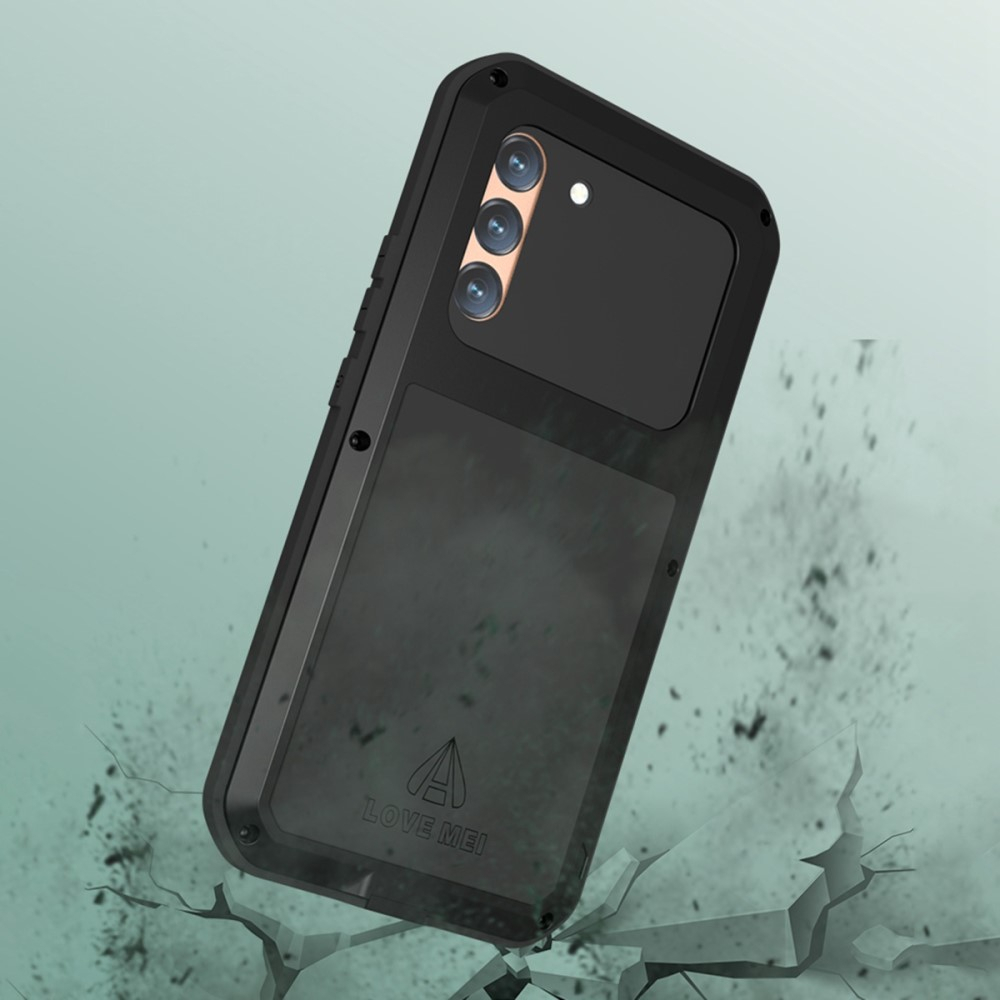 Samsung Galaxy S22 5G Silikon Metall Outdoor Case   Panzerfolie - Schwarz