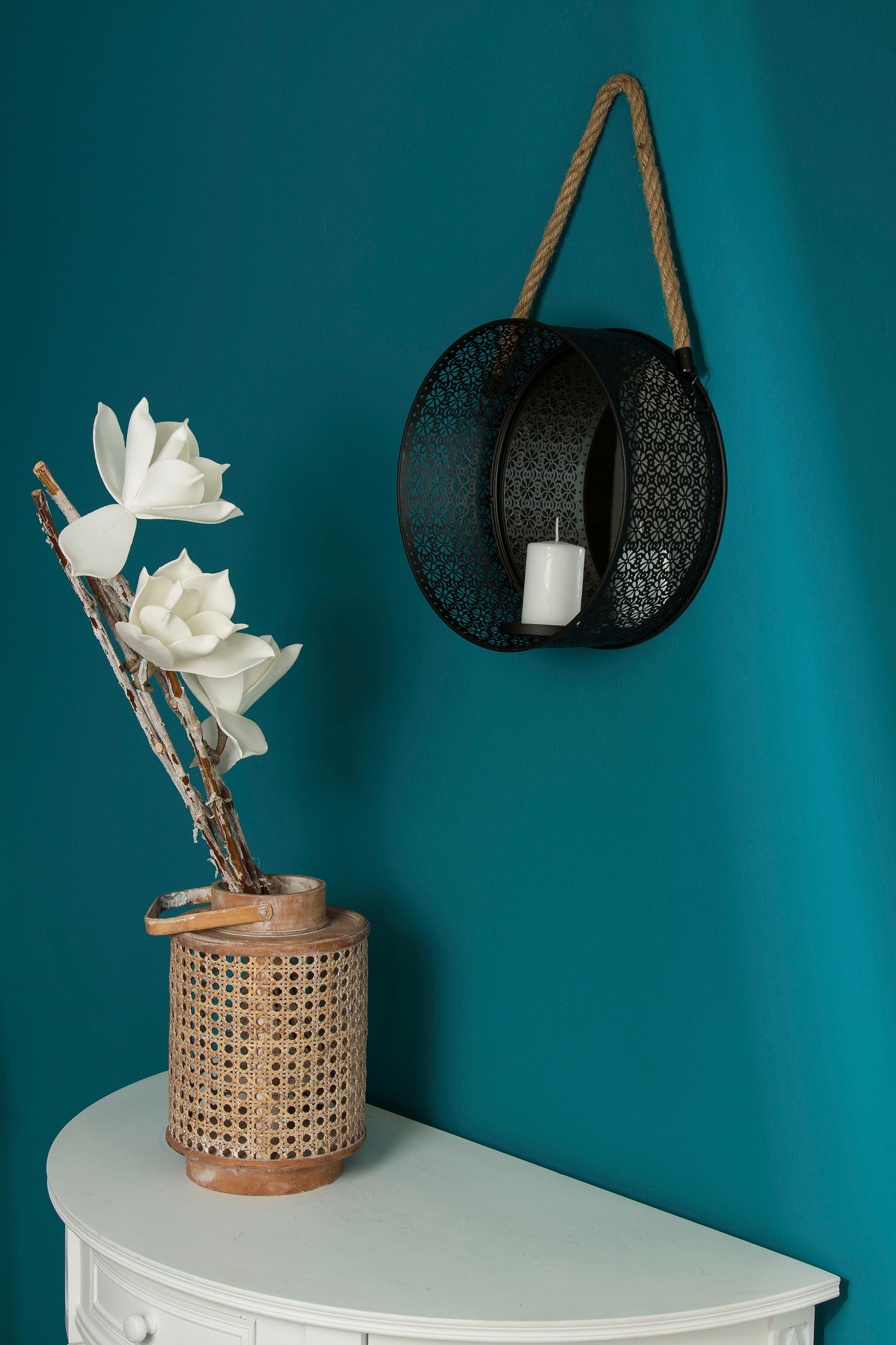 Myflair Möbel & Accessoires Spiegelwandblaker »Andschana, schwarz« Landhaus, rund