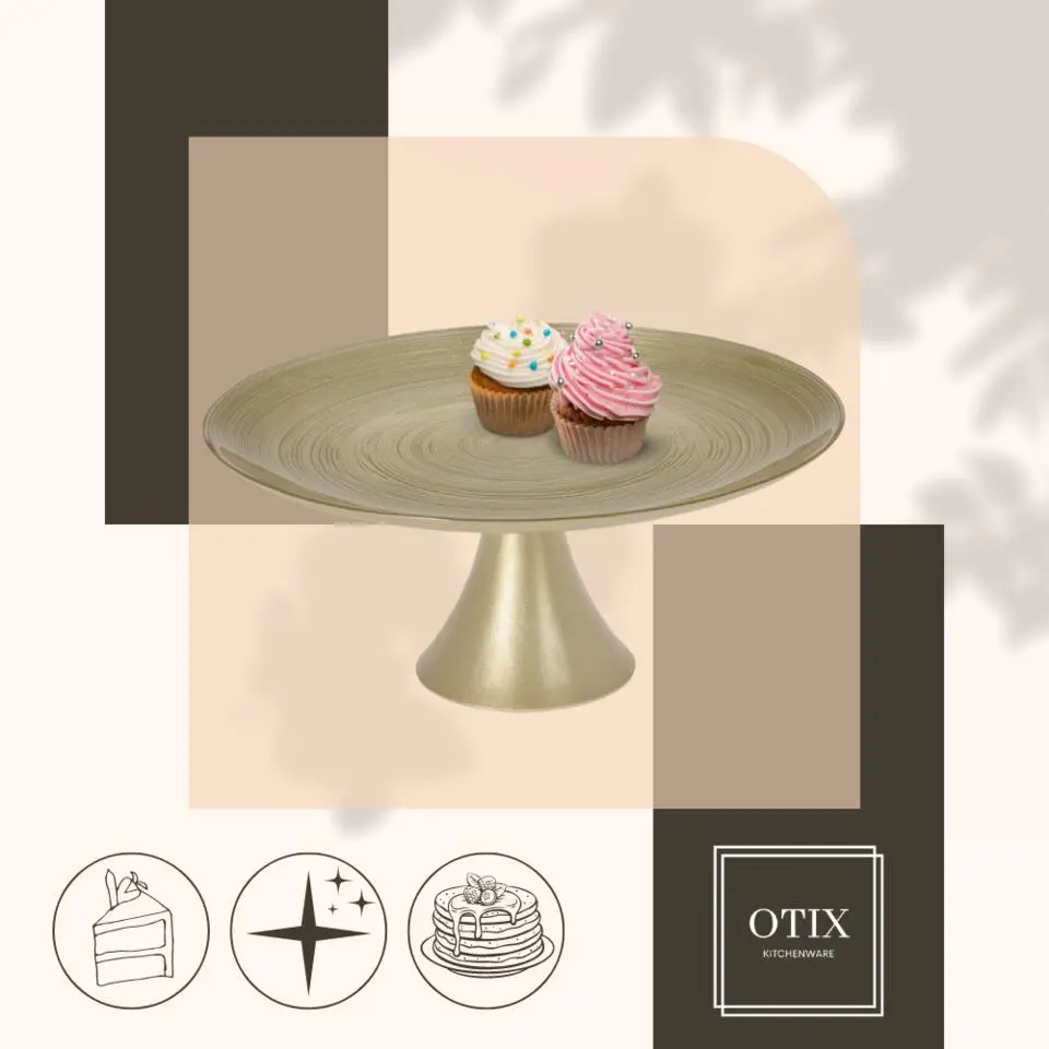 OTIX Taartplateau met Voet Goud 28cm