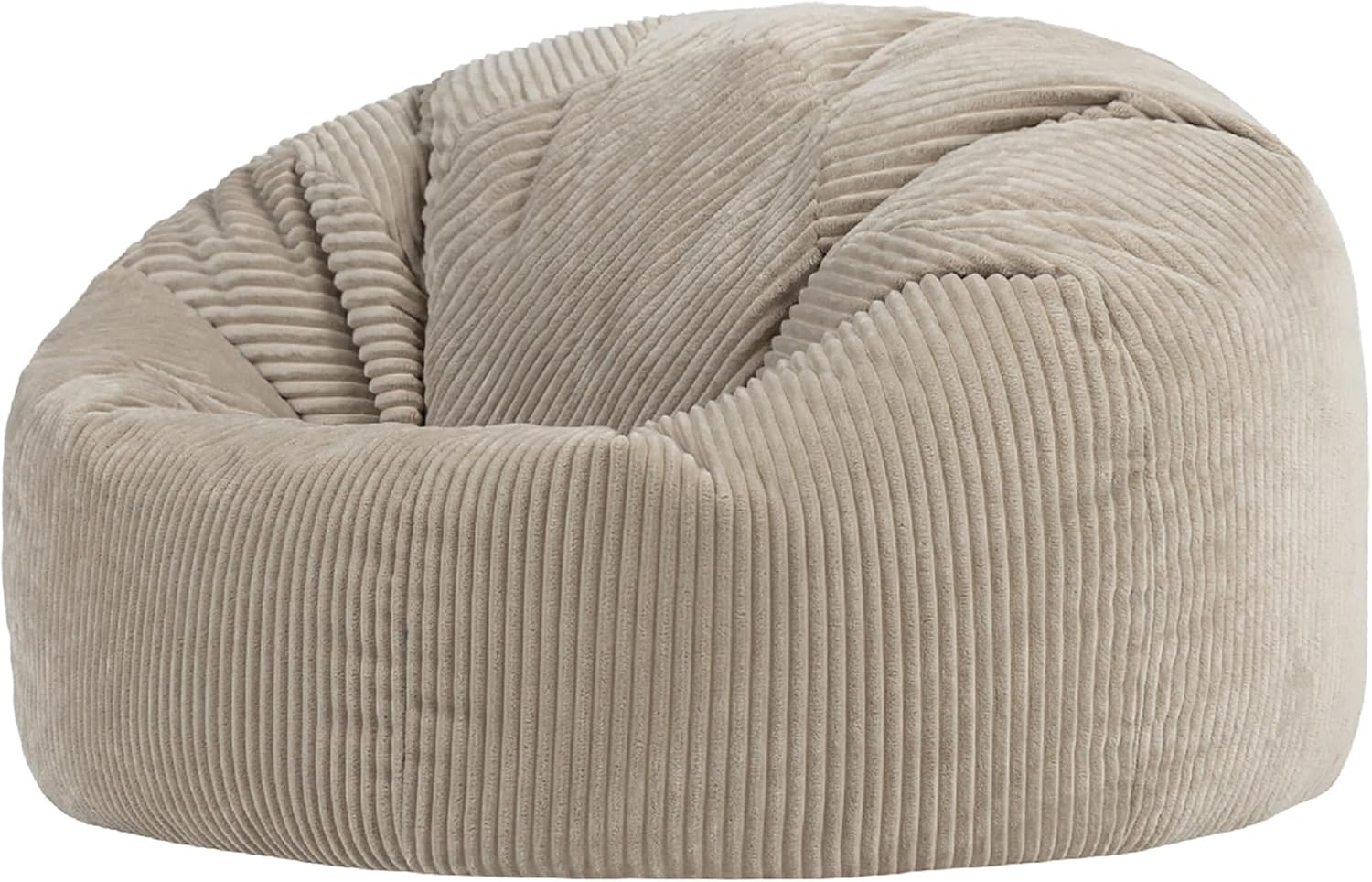 Icon Kingston XXL Sitzsack Cord, Beige, Sitzsack Erwachsene mit Füllung, Bean Bag, Cord Sessel, Lounge Sessel, Lounge Stuhl, Schlafzimmer, Wohnzimmer, Wohnzimmer Möbel