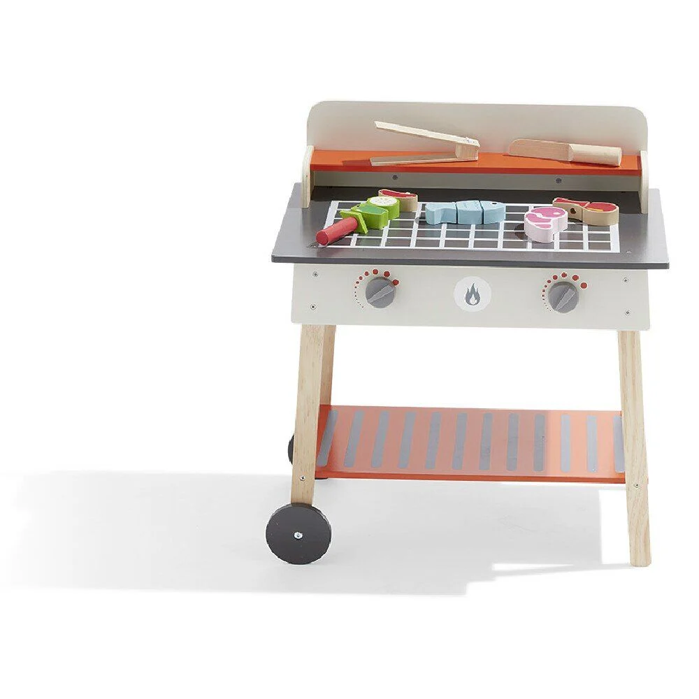 Barbecue extérieur enfant en bois + accessoires