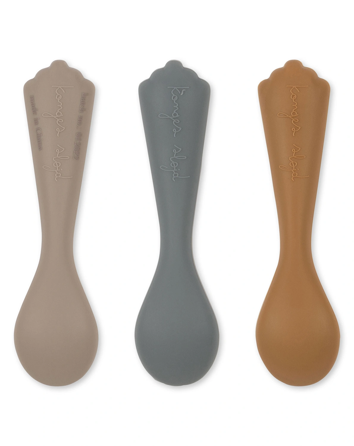 Silikon-Löffel SHELL 3er-Set in warm grey