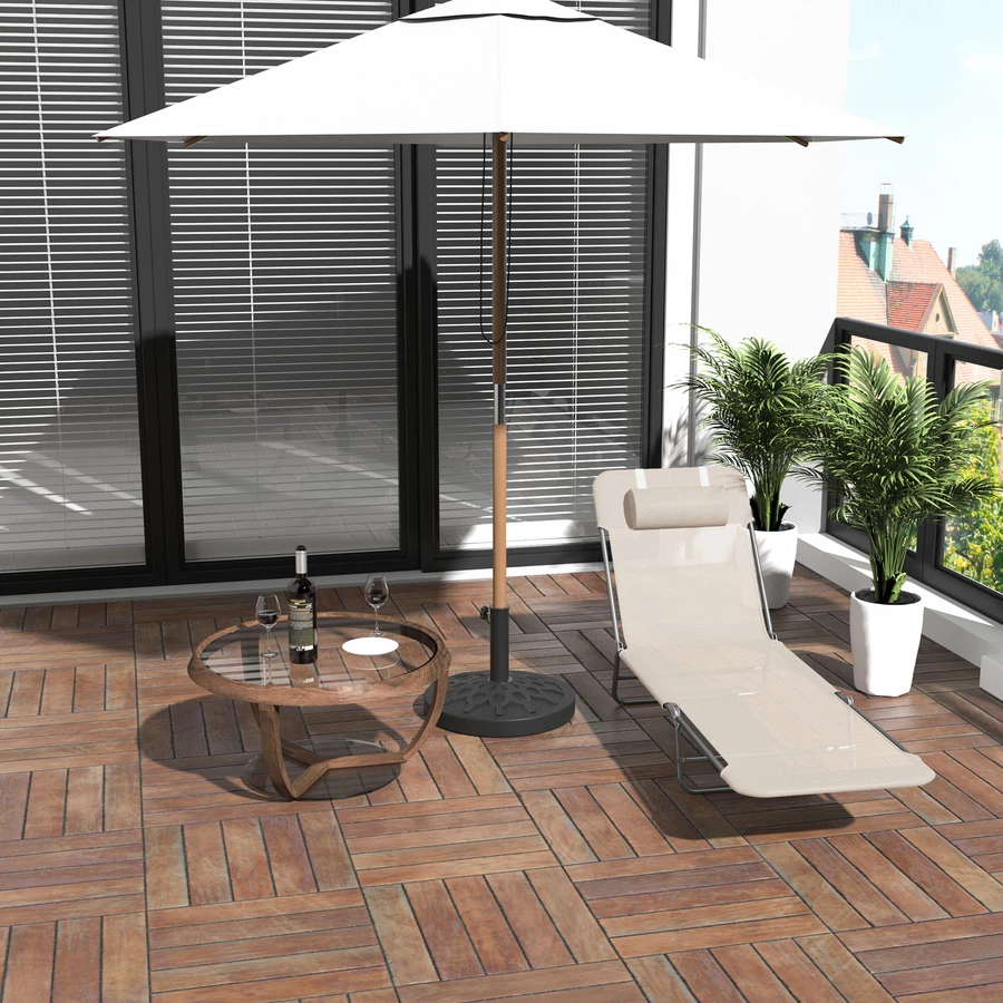 Outsunny Gartenliege klappbar creme