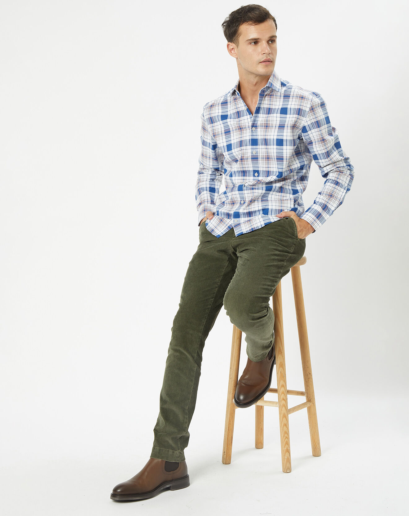 Hackett London Chemise Slim Fit Madras à carreaux multicolore