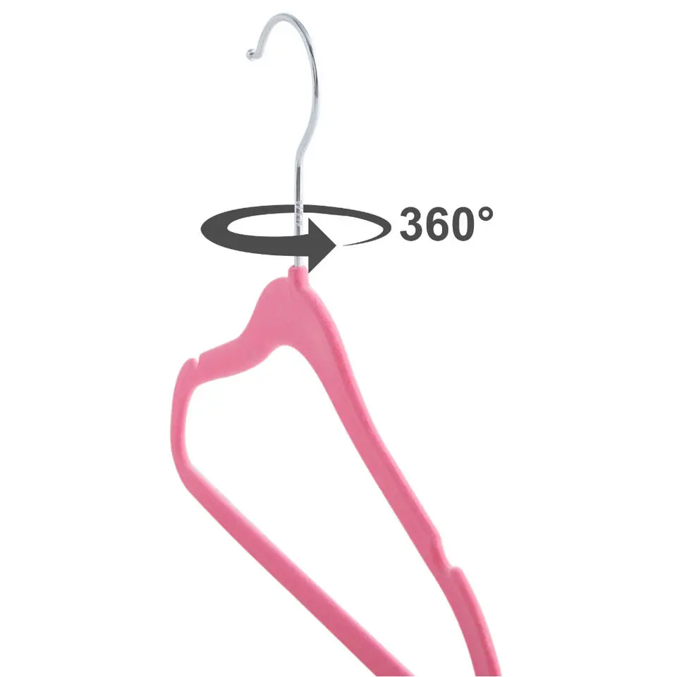 20 Stuks Kinder Kledinghangers - Fluweel - Roze