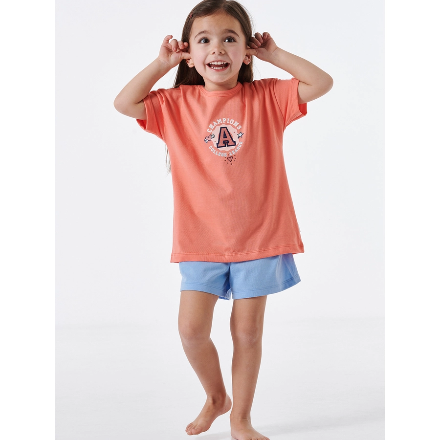 Schiesser Pyjama Girls World Organic Cotton koralle