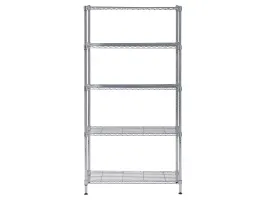 Reol Alba chrome stål med 5 hylder medium
