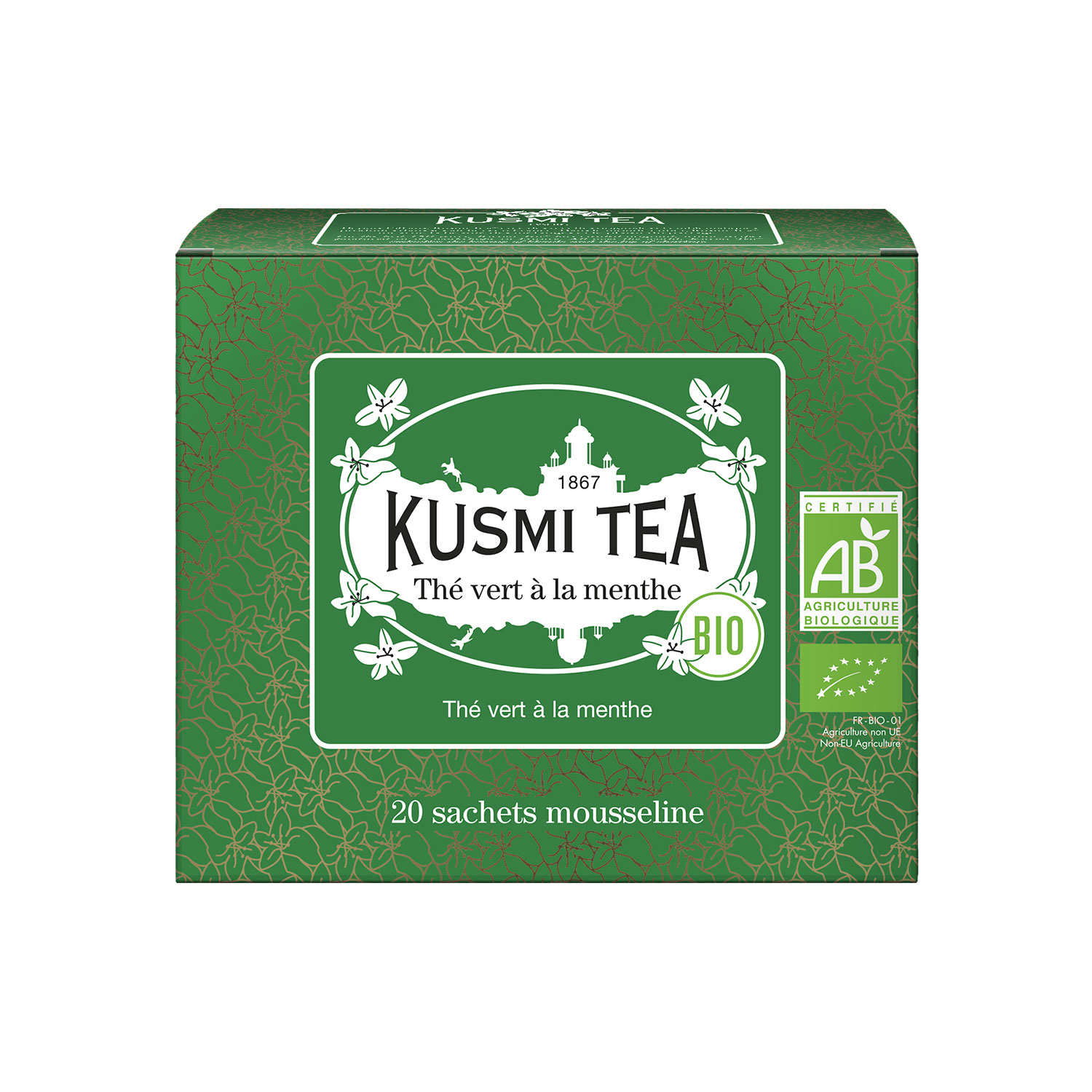 Thé vert à la menthe bio - Sachet mousseline