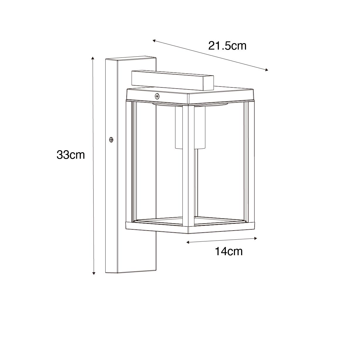 Buiten wandlantaarn zwart met ribbel glas IP44 - Charlois