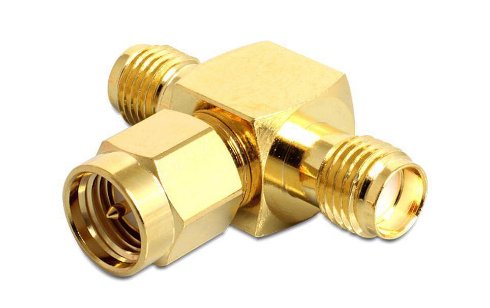 Antennenadapter T-Stück, SMA Stecker (m) - SMA Buchse (f)Delock SMA Buchse > SMA Stecker > SMA Buchse T-Stück