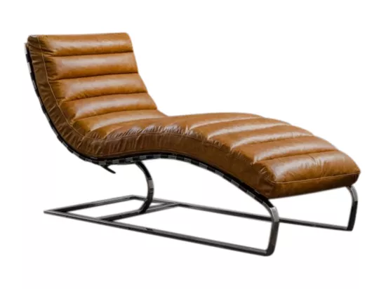 Fauteuil - marron cuir - SIRY