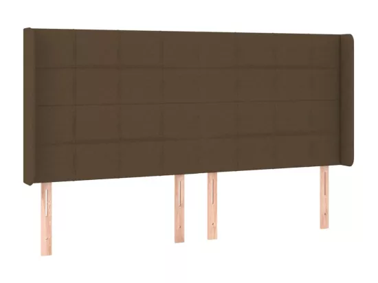 Sommier tapissier matelas et LED Marron foncé 160x200 cm Tissu
