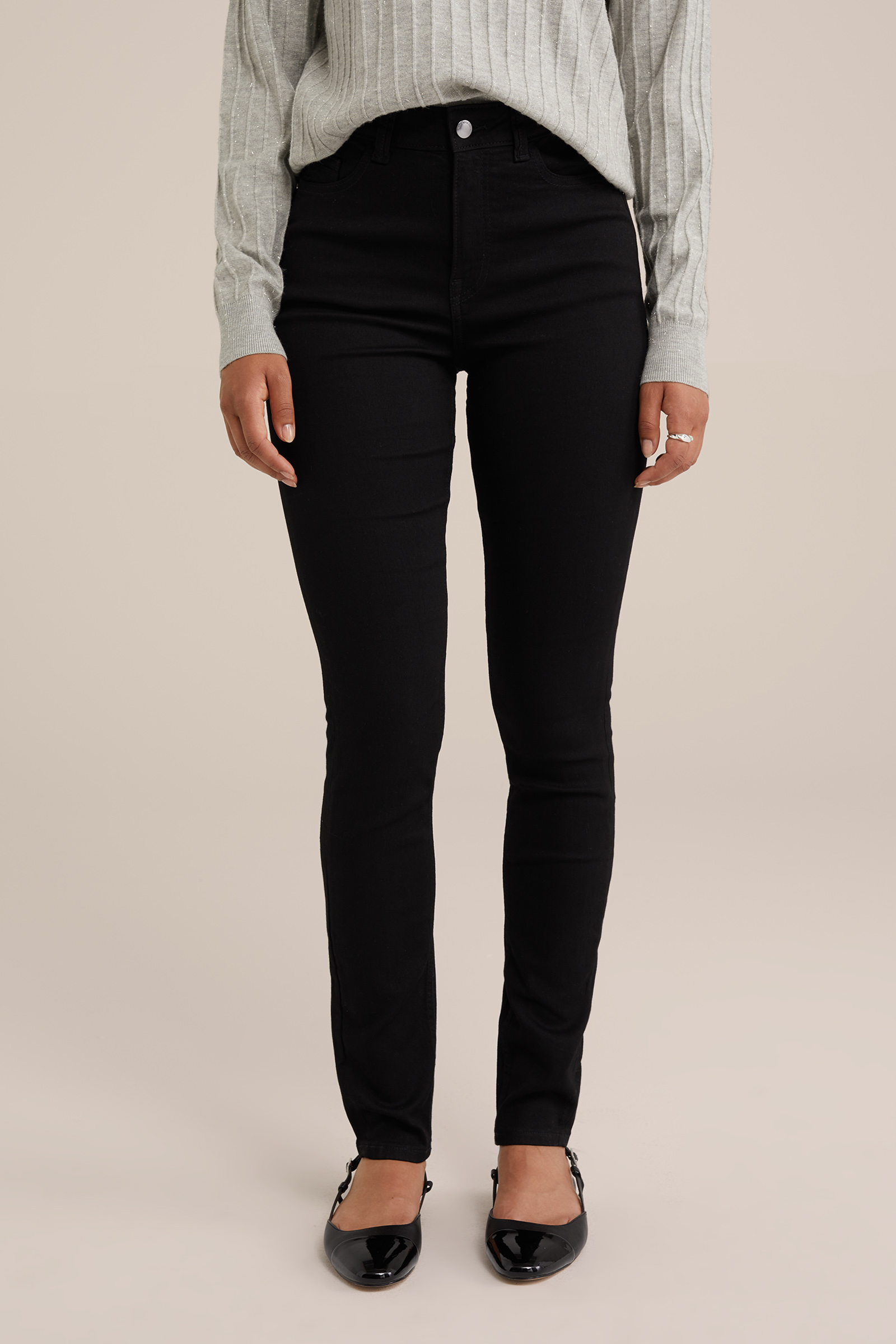 high rise skinny jeans met stretch Blue Ridge Zwart