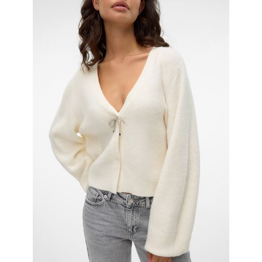 Vero Moda Caia Bow Cardigan, Snow White, M