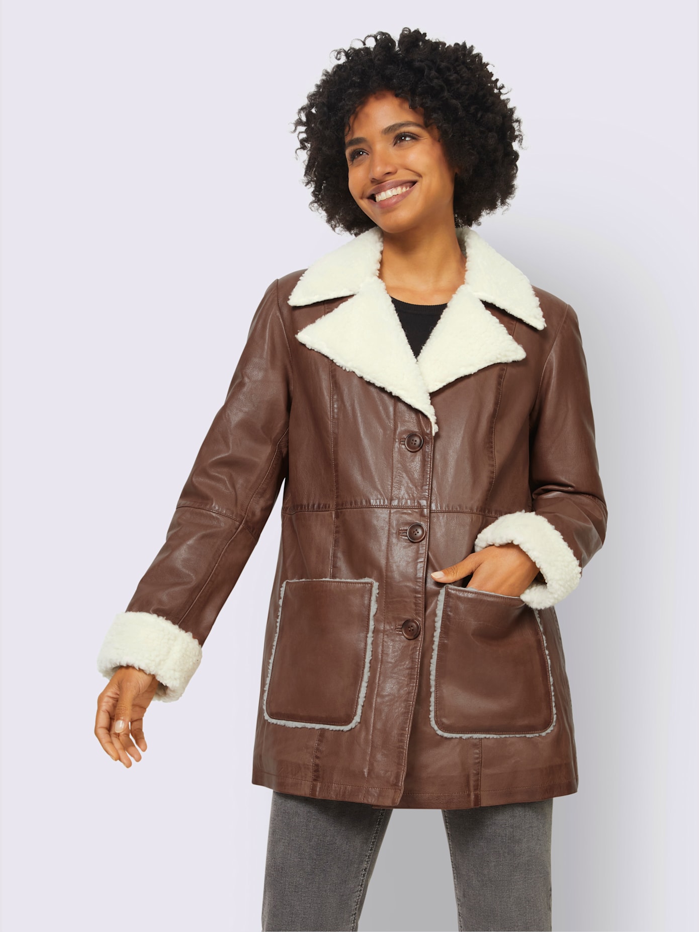 Manteau en cuir cuir agneau nappa
