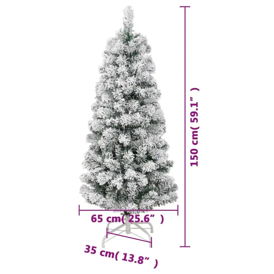 vidaXL - Gescharnierde Kunstkerstboom - Wit - 150 cm
