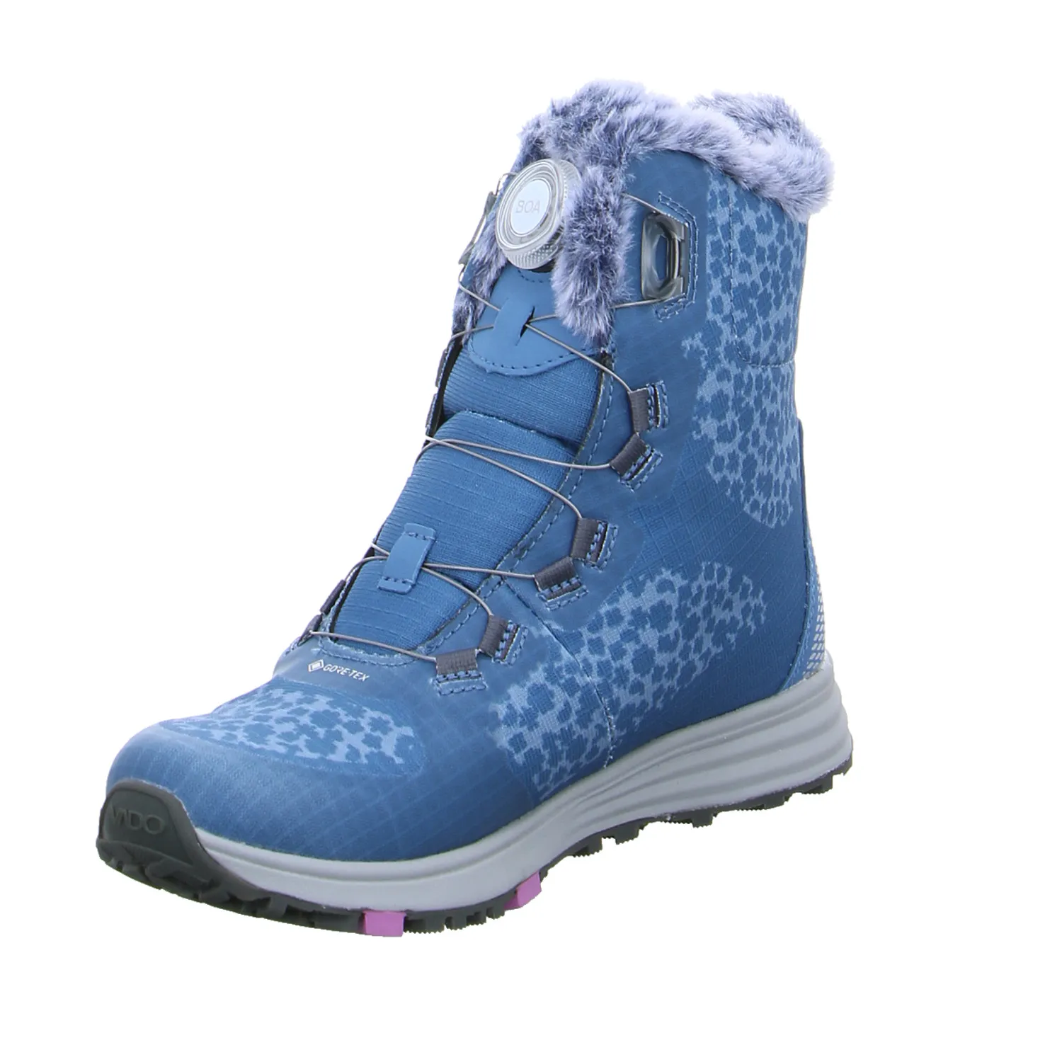 VADO Mädchen-Snowboot Membrane Blau Textil  Winter-Sneaker high