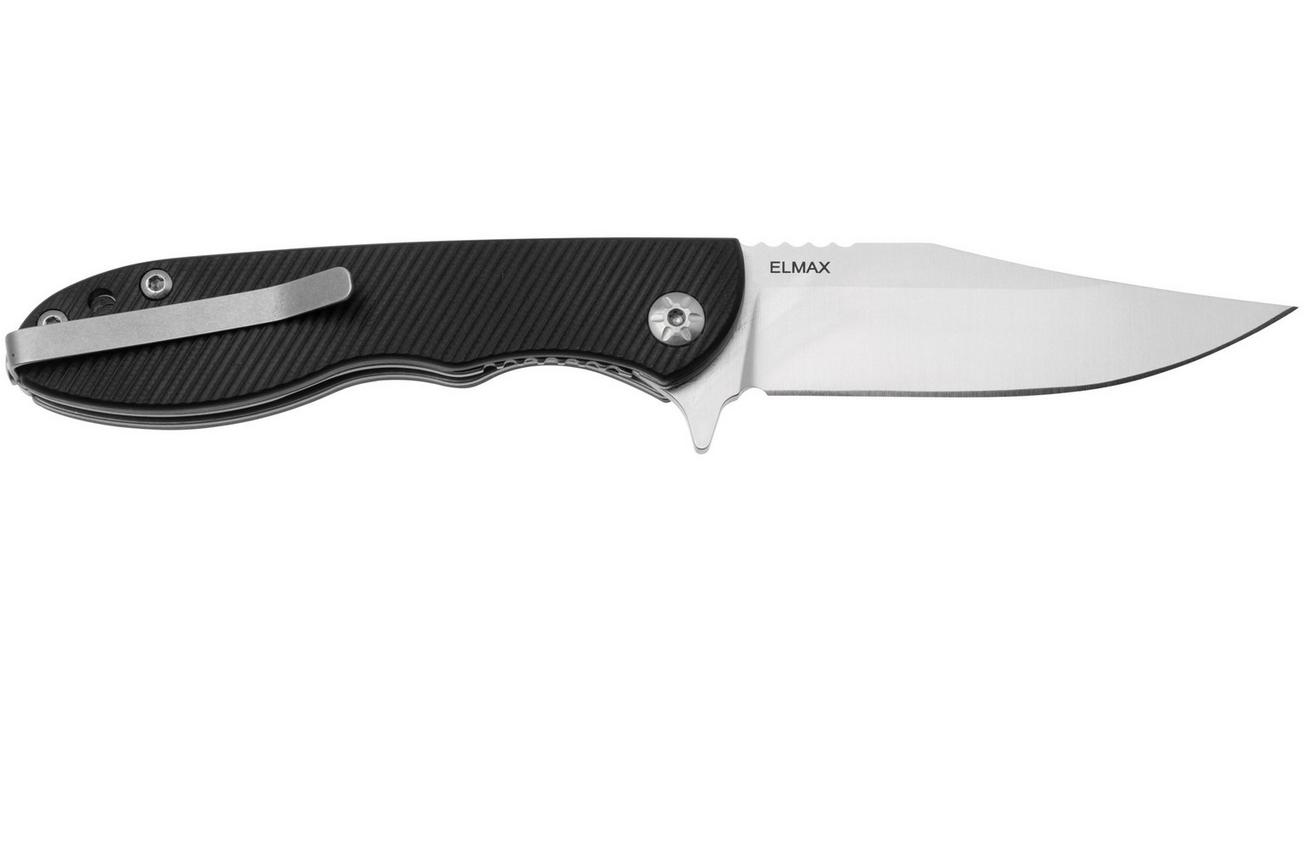 TOPS Knives Mini Scandi Folder MSF-B, Satin Elmax, Black G10, zakmes