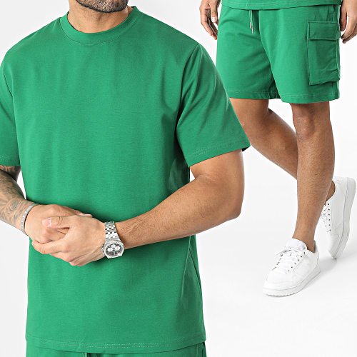 Ensemble Tee Shirt Et Short Jogging Vert