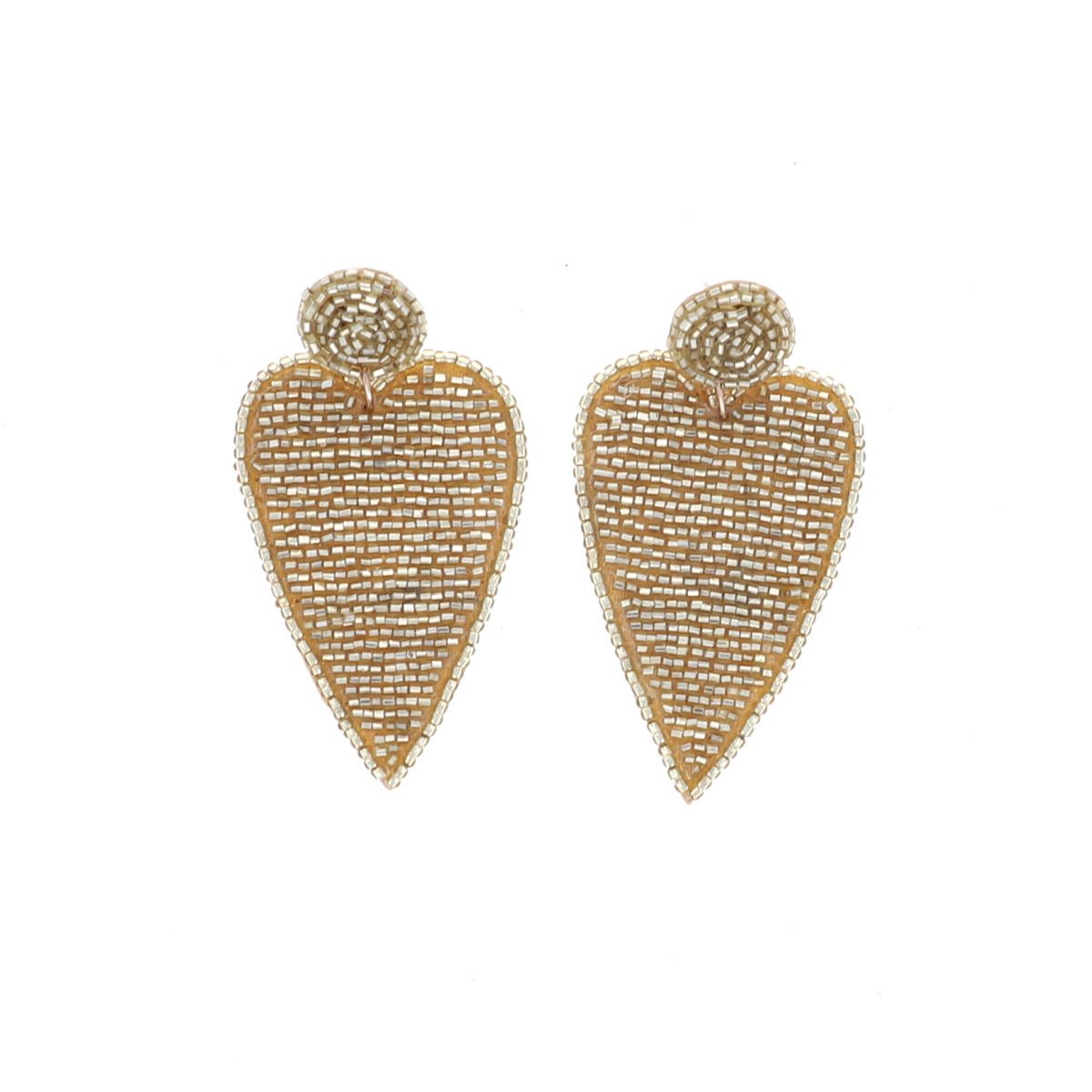 Boucles d'oreilles en perles cœur doré Pondie Chérie