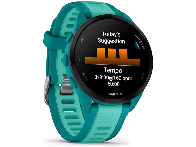 GARMIN Sportuhr Forerunner 165 Music Türkis Intelligente Laufuhr