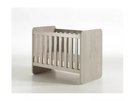 Lit bébé robuste 60x120 évolutif en lit enfant 90x200 coloris chêne clair collection DANY