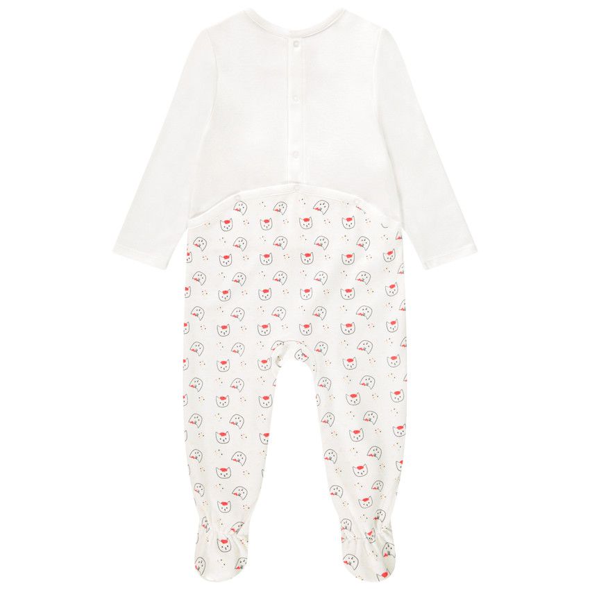 Dors-bien manches longues print fantaisie pour bébé fille - Ecru