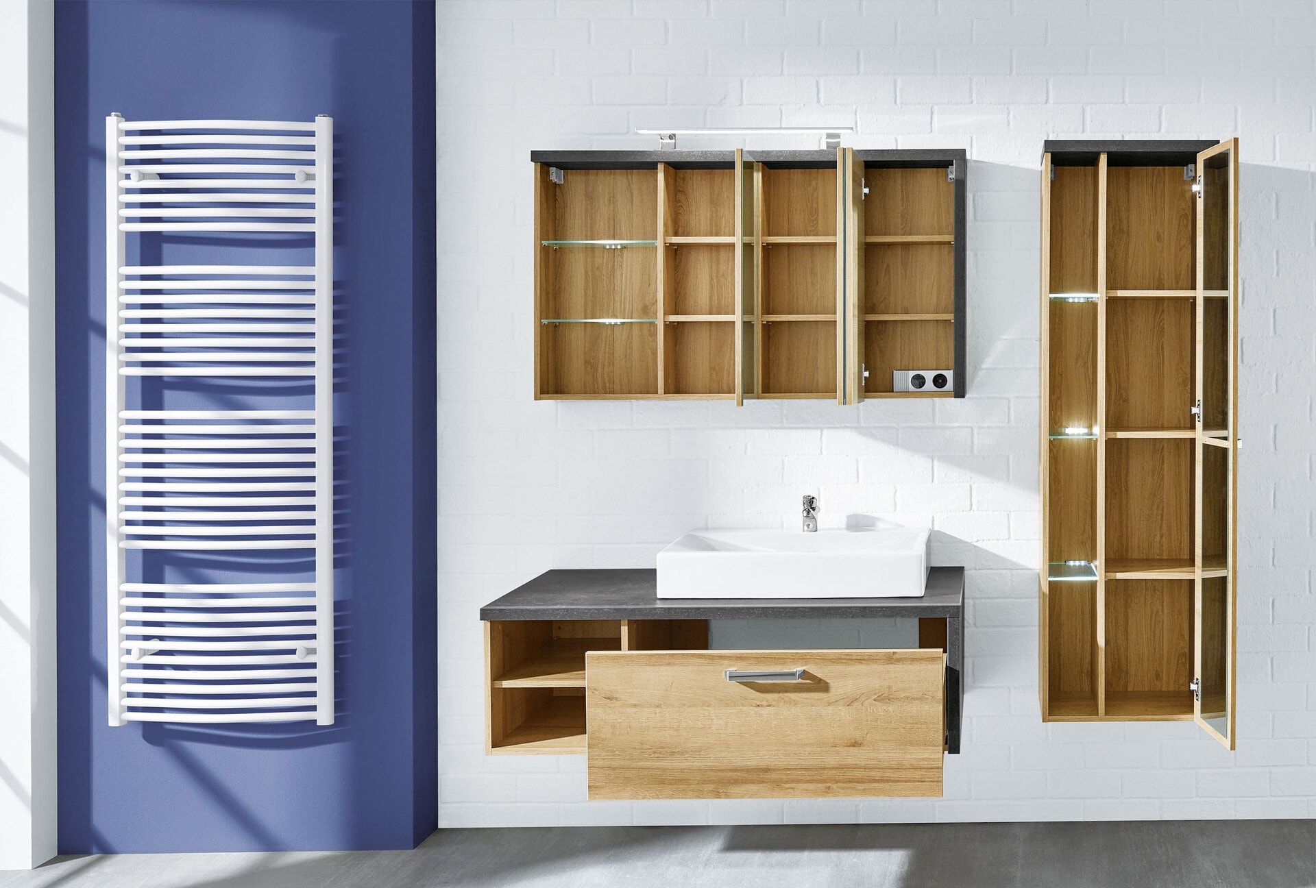 Waschtisch Bay Braun 123x39x53 cm