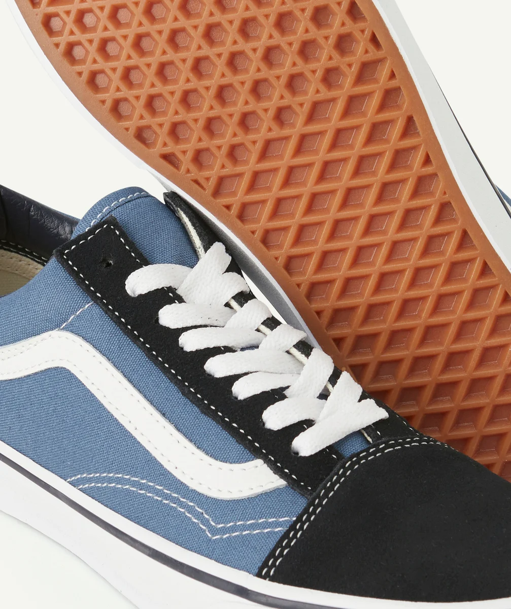 VANSbaskets basses ado bleu et noir old skool
