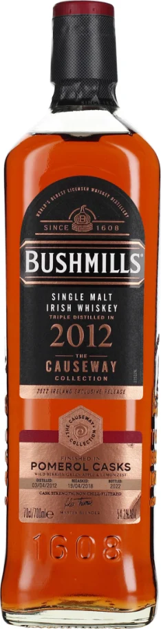 BUSHMILLS 2012 POMEROL CASK FINISH CAUSEWAY COLLECTION 70CL